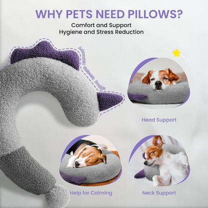 Dog Calming Pillow - Soft Neck Pillow for Dogs, Washable Sleep Pillow for Better Sleep, Reduces Anxiety, Gift for Small/Medium/Large Dogs and Cats