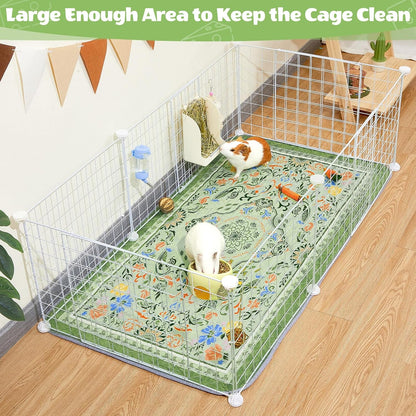 2 Pack Guinea Pig Bedding, Washable Guinea Pig Cage Liner Reusable Guinea Pig Mat Waterproof Guinea Pig Bedding for Cage, Super Absorbant Guinea Pig Pee Pads for Small Animals Hamster Rabbit Squirrel