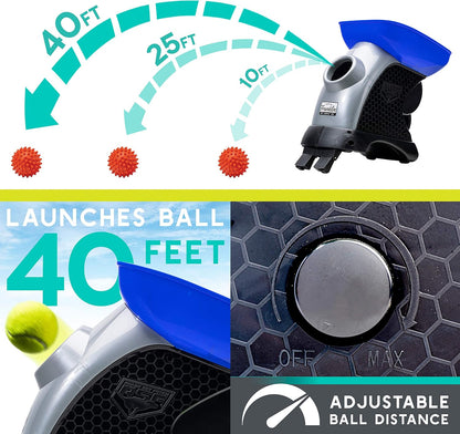 Franklin Pet Supply Co. Ready Set Fetch Automatic Tennis Ball Launcher Dog Toy - Electronic Thrower for Fetch + Playtime - Launches up to 40 Feet - Official Size