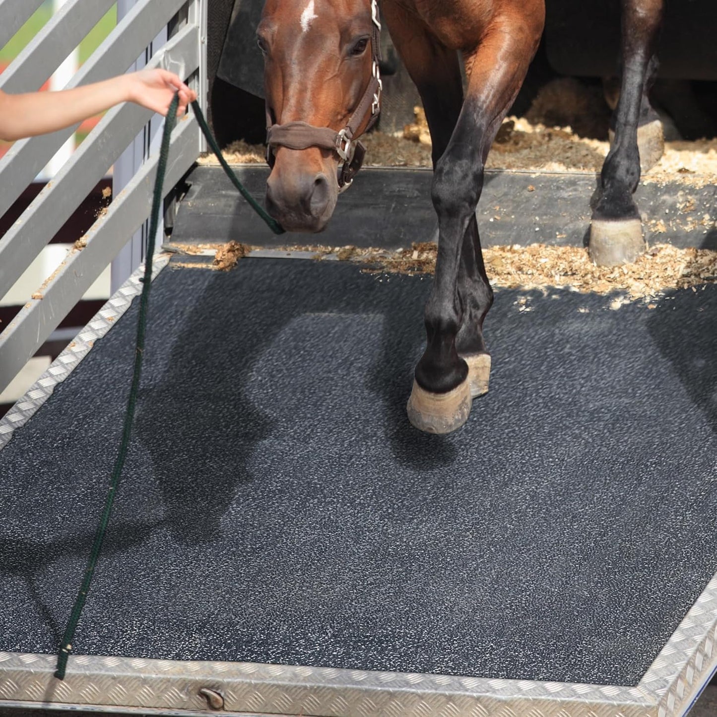Heavy Duty Horse Stall Mats - Stable Mats, Durable 3/4 in. Thick Rubber Flooring - Solid Black - 3.5' x 6' Mat for Stables, and More - 42 in. x 72 in. Stall Mat
