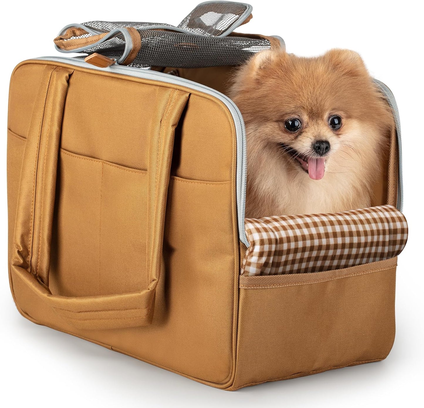 Dog Purse Carrier for Small Dogs – Cotton Padded Interior, Multiple Pockets, Breathable Mesh & Comfortable Strap – Durable Polyester Travel Bag, Lightweight Cat Carrier - Versatile Small Pet Bag