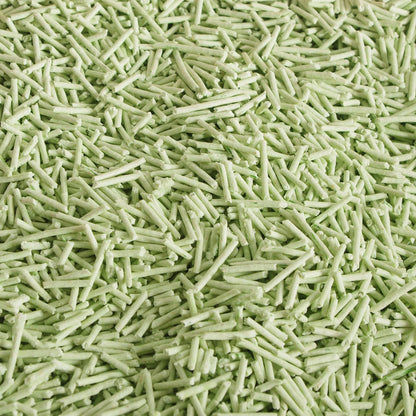 Tofu Cat Litter Green Tea 5.5 Lbs, Flushable Clumping Fast Drying, Ultra Absorbent, Low Tracking Cat Litter 2mm Pellets.