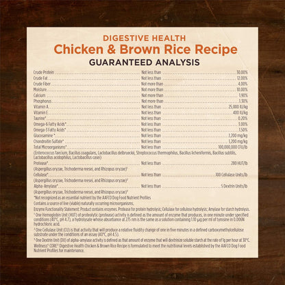 Wellness CORE Digestive Health Dry Dog Food, Wholesome Grains, Natural, Recipe for Dogs with Sensitive Stomachs, Chicken, (24-Pound Bag)