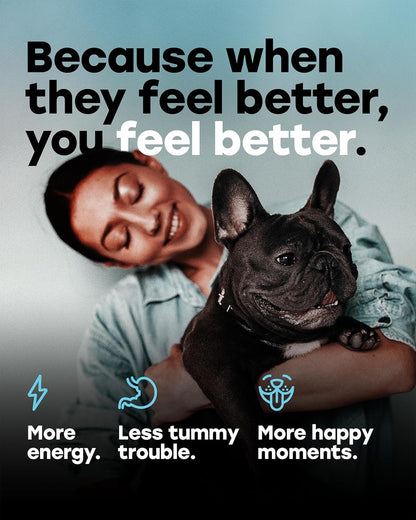 Probiotic + Omega-3 Dog Supplement Bundle — Daily Chews with Probiotics & Salmon Oil, Biotin & Zinc — Supports Digestive, Immune, Skin, Coat & Joint Health — 140 + 140 Chews