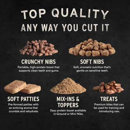 Vital Essentials Freeze-Dried Raw Beef & Salmon Meal or Mixer Dog Food Soft Nibs | 99% Beef, Salmon, Organs & Bone |14 oz