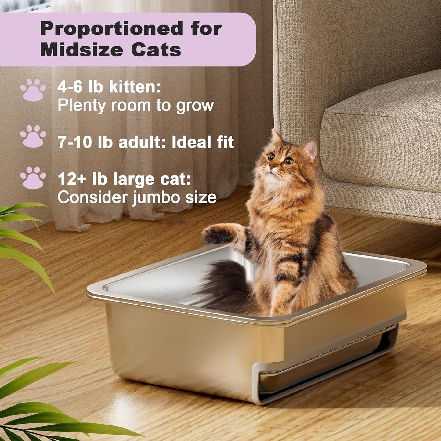 Premium Low-Track Bundle: Steel Litter Box & Low-Dust Zeolite + Pads
