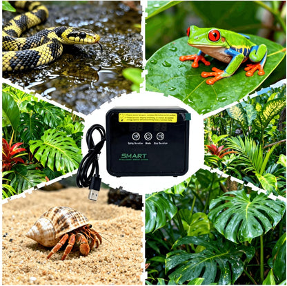 Reptile Mister System, Mister for Reptile Tank Terrarium Fogger/Humidifier & 360° Nozzles 5PCS, Reptile Misters Automatic for Bearded Dragon，Snake, Gecko, Frog, Lizard