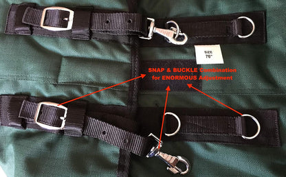 1200 Denier Horse RAIN Sheet (Waterproof/Breathable & Wind Proof Turnout Sheet) Horse Breathable RAINSHEET (Black-Turquoise, 78)