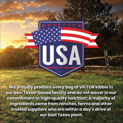 VICTOR Super Premium Dog Food – Professional Dry Dog Food – Super Premium Kibble with 26% Protein – Gluten-Free with Beef, Chicken & Pork Meals – for High Energy and Active Dogs & Puppies, 30lbs