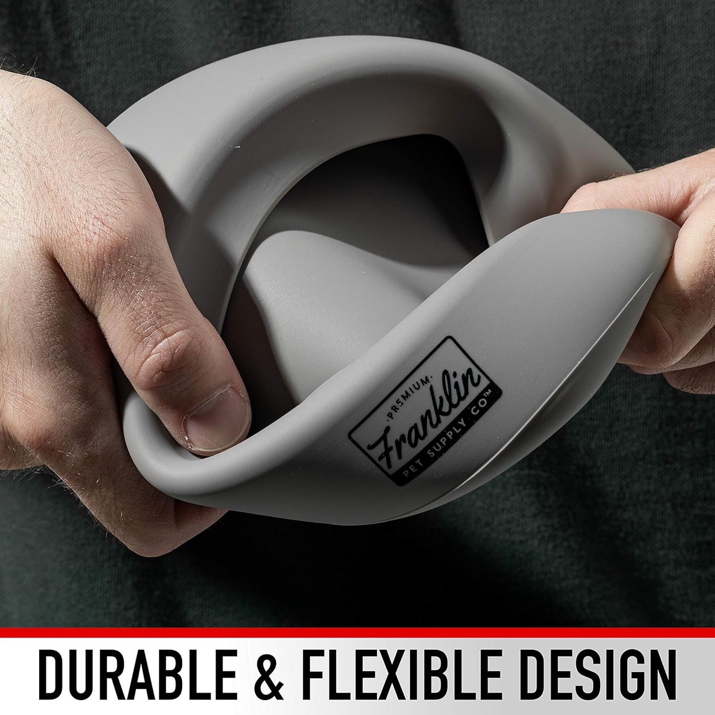 Franklin Pet Supply Co. Spill Proof Pet Bowl - No Splash Travel Water + Food Dish for Dogs + Cats - Portable - 16 oz. - BPA Free