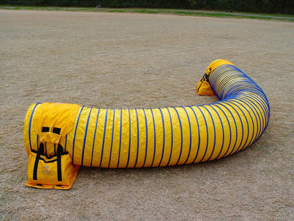 15' Heavy Duty Dog Agility Tunnel with 2 Sets of Tiedown System, Competition & Training, Multiple Colors, 2 Length Options (Yellow)