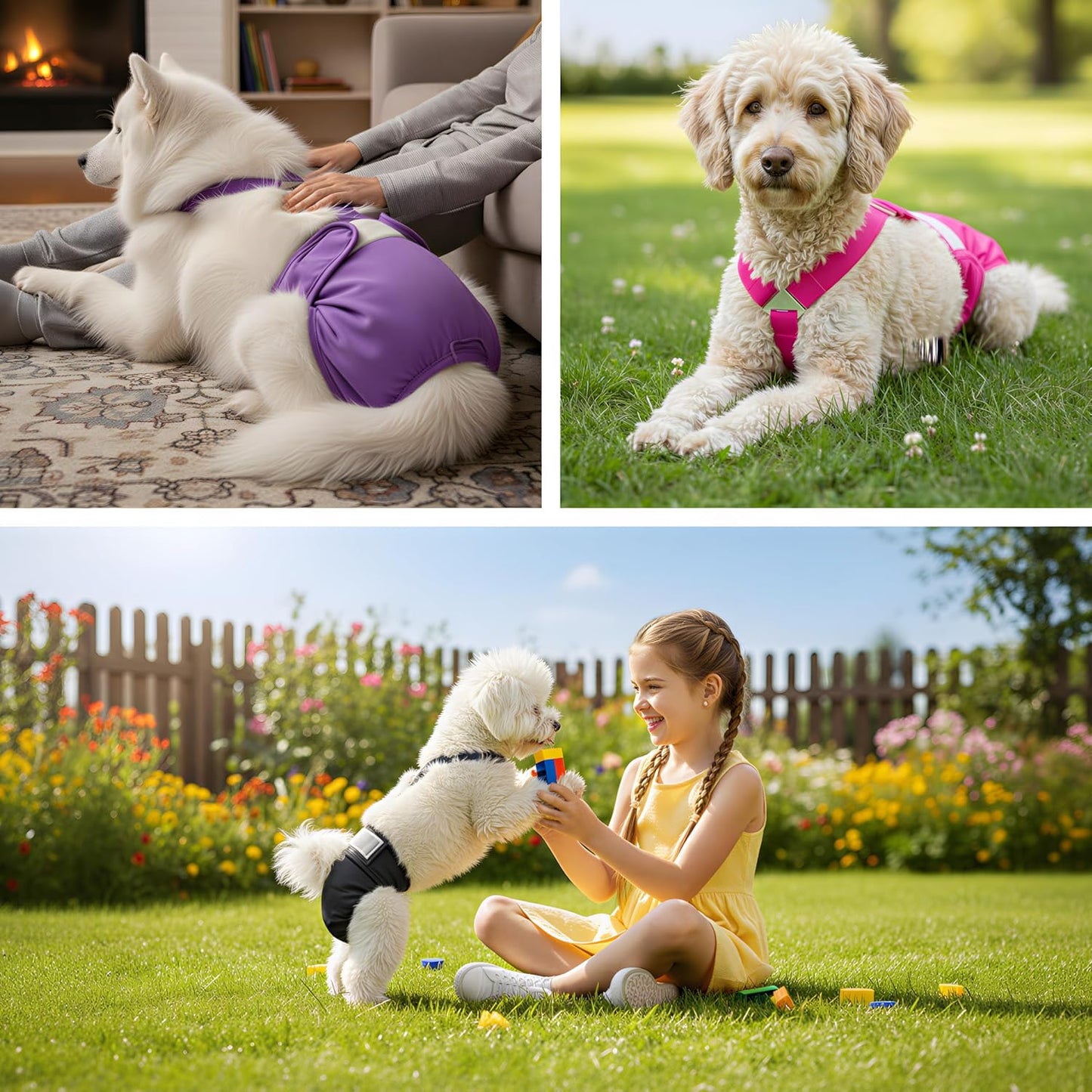 Reusable Super Absorbent & Leakproof Fixed Doggie Diapers for Dogs in Heat Cycle