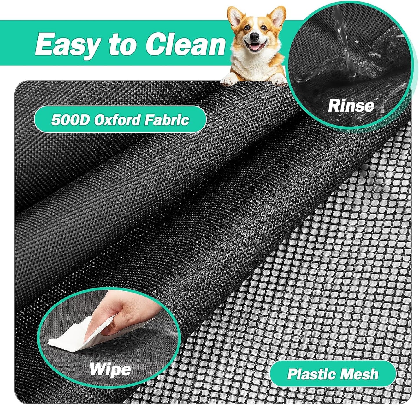 Dog Playpen Cover,Top Dog Pen Cover for 47in 4 Panels Play Pen,Escape-Proof Playpen Covers Indoor/Outdoor(Black, with Half Mesh)(Playpen Not Included)