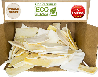 Brazilian Pet Premium Thick Cut Chips, Wholegrain Rawhide (Last Much Longer Than Traditional Chips). 100% Natural. Great Behavioral Dog Chew Treat Solution. No Preservatives. (5 Pounds)