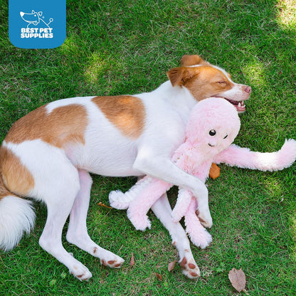 Best Pet Supplies OctoMutant Crinkle Plush Dog Toys for Interactive Play, Puppy and Senior Indoor Play, Colorful Octopus Toy Shape, Soft Head Stuffing, Cute and Cuddly