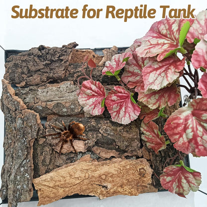 BNOSDM Reptile Cork Bark Substrate 32oz Lizard Bedding for Habitat Natural Flat Cork Wood Bulk Terrarium Reusable Bark Pieces for Chameleon, Ball Python, Crested Gecko, Spider, Tortoise, Tree Frog