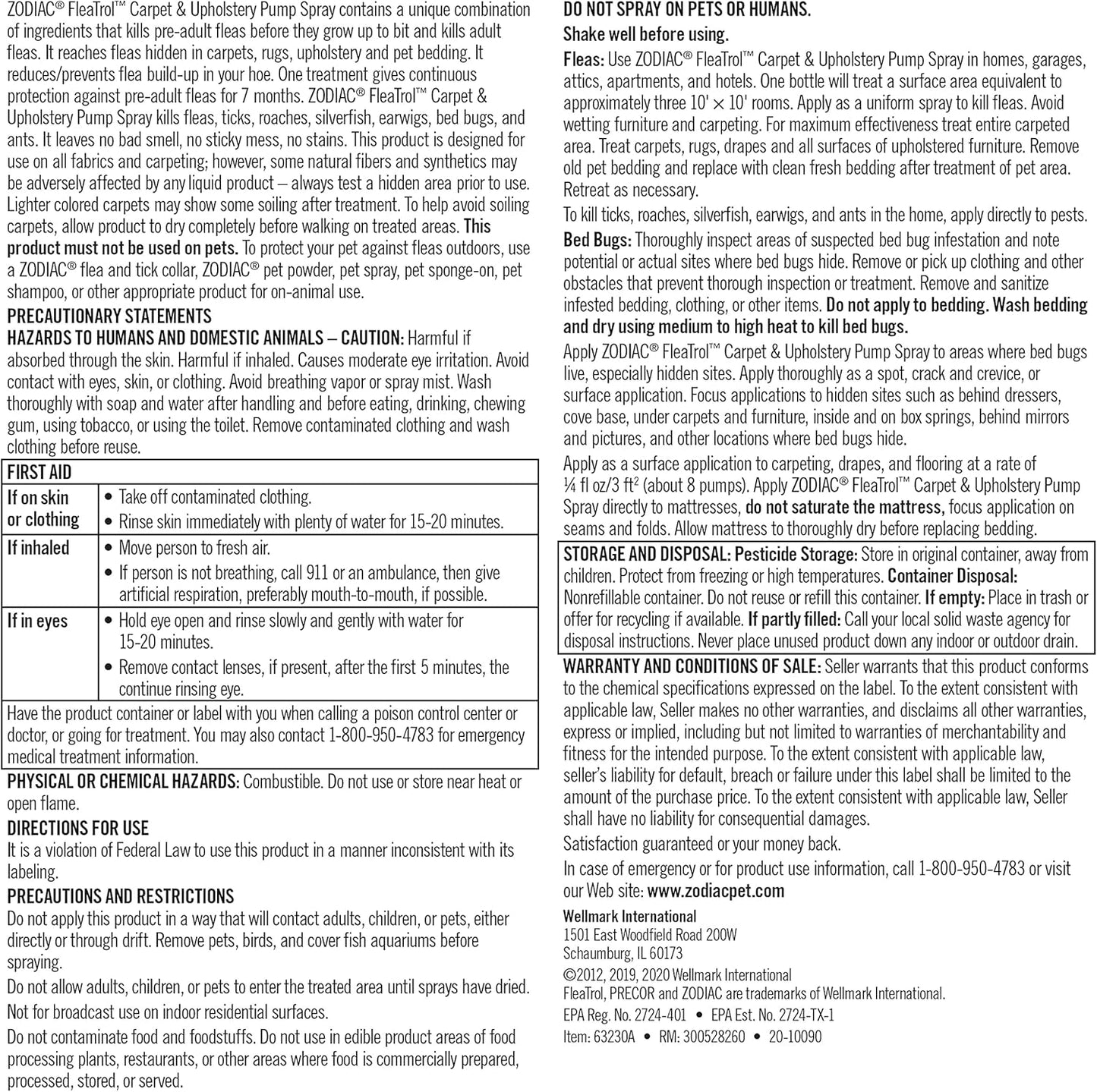 Zodiac Carpet & Upholstery Pump Spray, 24-ounce