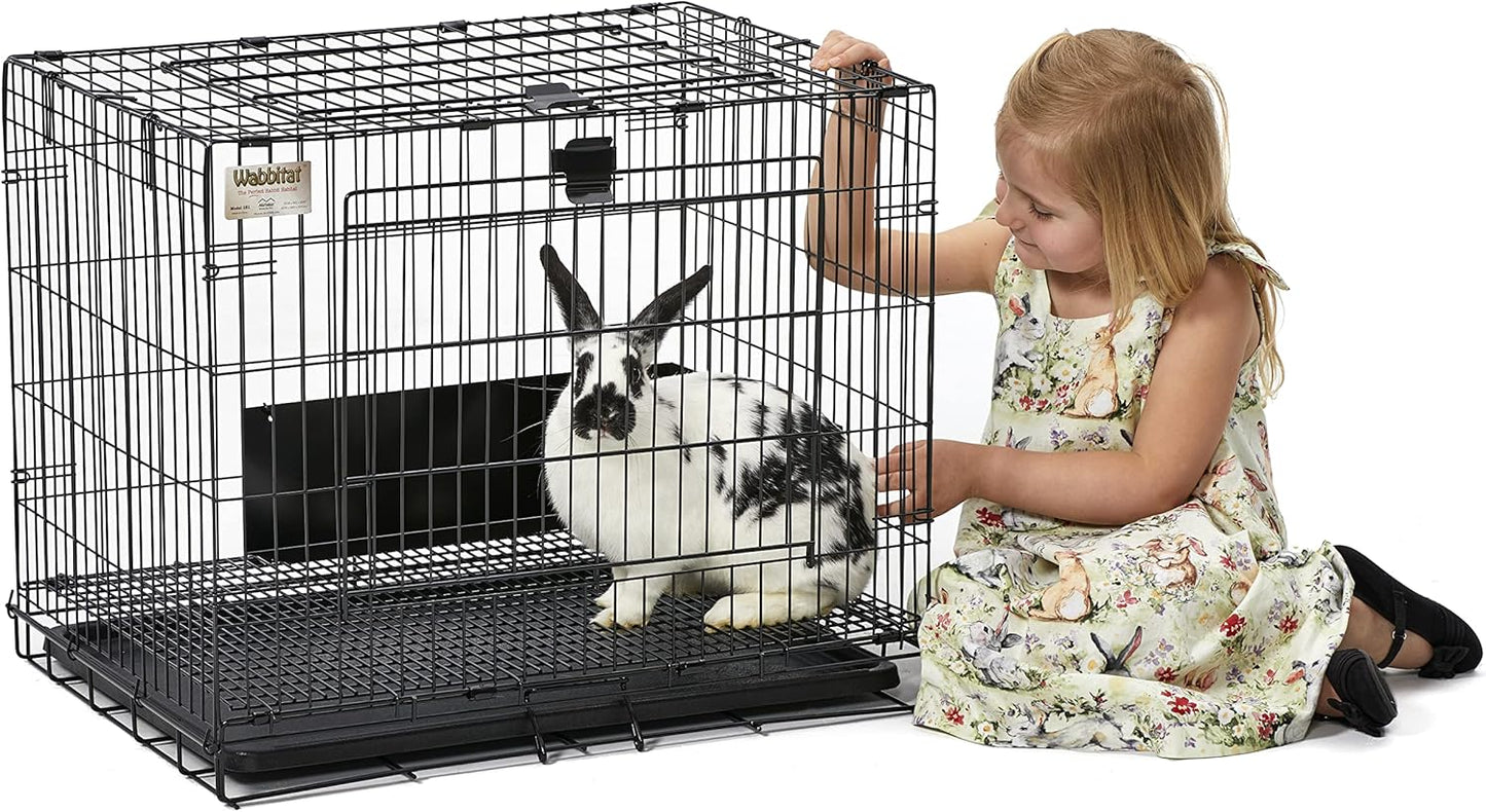 MidWest Homes for Pets Small Wabbitat Rabbit Cage, Grid Mesh Floor, Removable Tray, Top & Front Door Access, Rust Resistant Finish, No Tools Required