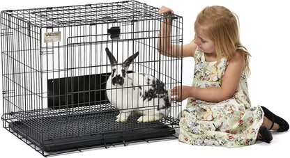 MidWest Homes for Pets Small Wabbitat Rabbit Cage, Grid Mesh Floor, Removable Tray, Top & Front Door Access, Rust Resistant Finish, No Tools Required
