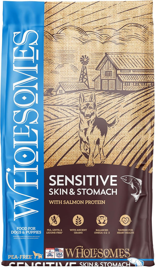 Wholesomes Sensitive Skin & Stomach with Salmon Protein Dry Dog Food 30 lb