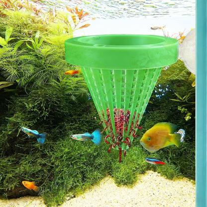 Fish Tank Feeding Cup - Suction Cup Worm Bowl Feeder, Compact Aquarium Feeding Dish, Safe, Convenient Fish Food Bowl, Ideal for Living Room Tabletop Entryway Bedroom Home