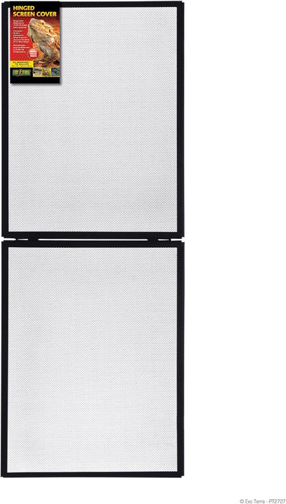 Exo Terra Hinged Terrarium Screen Cover, 60 Breeder/75 Gallon – Easy Access, 18.75”x 48.75” Full Open, Durable UV Ventilation