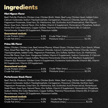 Cesar Adult Wet Dog Food Steak Lovers Variety Pack with Real Meat, 3.5 oz. Easy Peel Trays, 36 Count