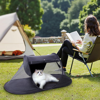 X-ZONE PET Outdoor Cat Tent, Pop Up Cat Playpen, Pet Enclosure Suitable Birds and Small Animals Black