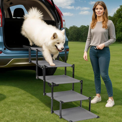 Dog Car Steps – Portable Non-Slip Pet Stairs for High Cars, SUVs & Trucks, Foldable Design, 200 lb Support | EOSET