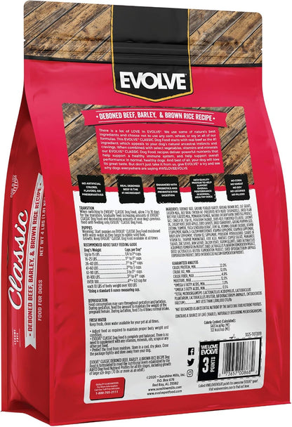 Evolve Pet Food Classics Deboned Beef, Barley and Bison Recipe Dog Food, 3.5-pounds