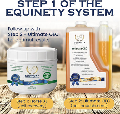 100-Day Supply Horse XL Supplement – Amino Acids for Cellular Repair, Coat Defense, Weight Gain, Joint & Hoof Support – No Soy/Sugar – Equine Supplements for Muscle, Immune Support & Overall Health