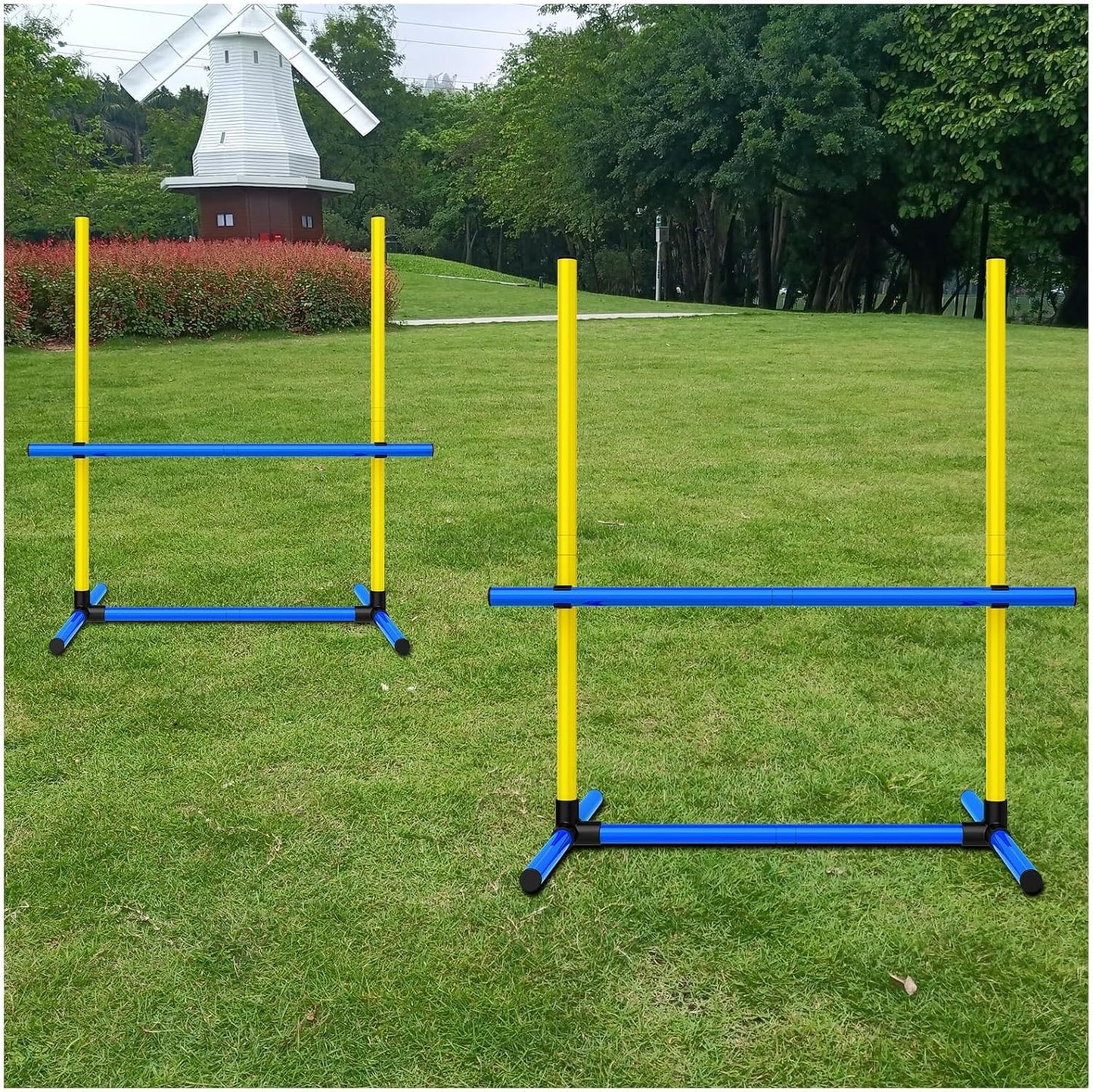 Dog Jump Hurdles Training Equipment,Indoor or Ourdoor,Dog Agility Training Equipment,Jump Obstacle Course for Dogs Outdoor, Playground Equipment,Carrying Bag (2 Sets)