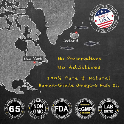 Rich Omega-3 Fish Oil for Dogs & Cats | Natural EPA + DHA Fatty Acids for Shiny Coat, Reduce Itchy Skin, Support Joint Function, Immune & Heart Health, 16 FL OZ