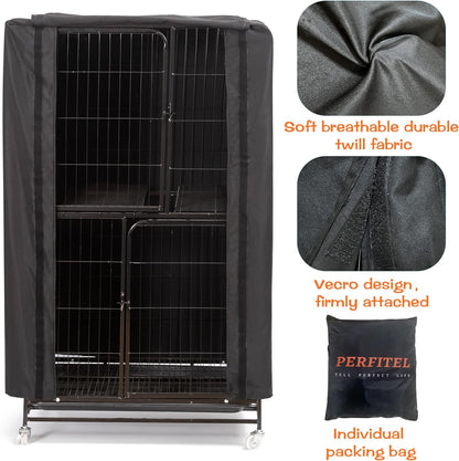 Universal Large Bird Cage Cover(Black) Good Night Black-Out Birdcage Cover Durable Breathable Washable Material (31 * 21 * 52)