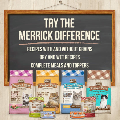Merrick Purrfect Bistro Grain Free Natural Dry Cat Food For Adult Cats, Real Chicken And Sweet Potato Recipe - 7 lb. Bag