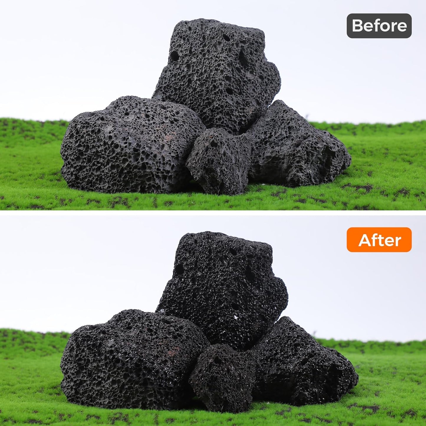 2-6 Inches Large Natural Black Lava Rock 4 PCS Aquarium Rocks for Aquascaping, Aquarium Landscaping, Terrariums, Fish Tank Decoration, Vivariums, Paludarium, Reptile and Amphibian Enclosures