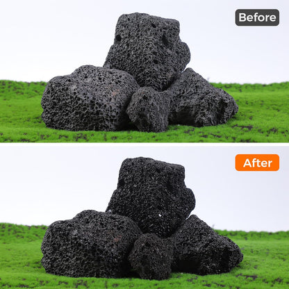 2-6 Inches Large Natural Black Lava Rock 4 PCS Aquarium Rocks for Aquascaping, Aquarium Landscaping, Terrariums, Fish Tank Decoration, Vivariums, Paludarium, Reptile and Amphibian Enclosures