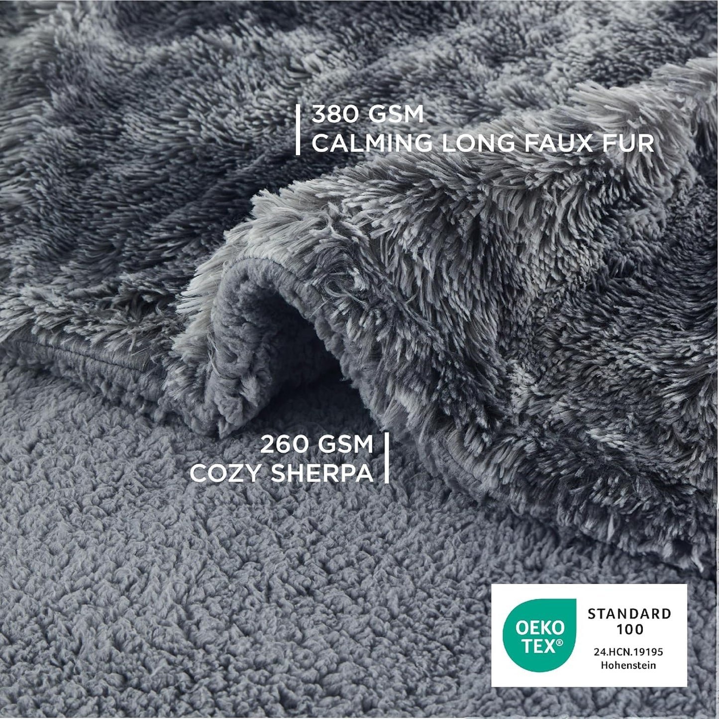 LE SURE Foldable Human Dog Bed - 3 in 1 with Bedsure Waterproof Dog Blankets for Large Dogs 50"x60", Tie-dye Grey