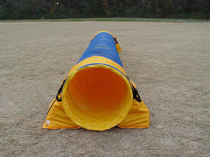 15' Heavy Duty Dog Agility Tunnel with 2 Sets of Tiedown System, Competition & Training, Multiple Colors, 2 Length Options (Yellow)