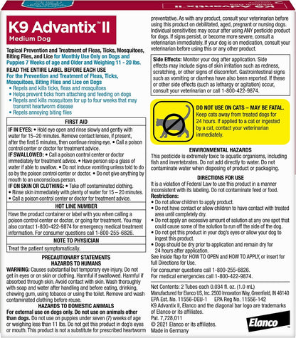 Bundle of K9 Advantix II Medium Dog | 2-Mo Supply + Pet Protect Skin Health Soft Chews for Dogs, 60 Count