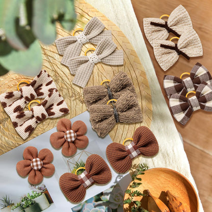 20pc Brown Small Dog Hair Bows - Mix Holiday Dog Hair Bows for Yorkie Puppies, Top Knot for Daily Use