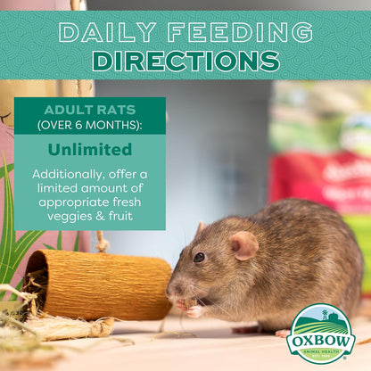 Oxbow Essentials Rat Food, Pet Food for Adult Rats, All-Natural Vitamin & Mineral Rich Formula, Veterinarian Recommended, Oxbow, Rodent Pellets, Made in USA, No Artificials, 3 lb. Bag