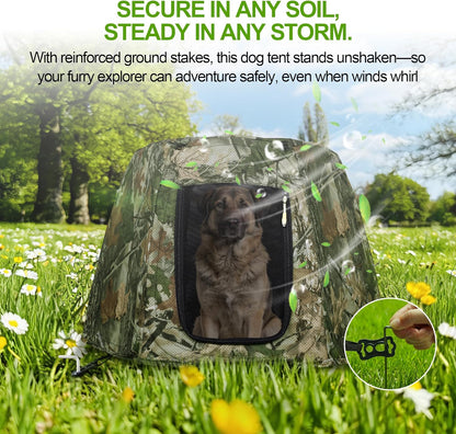 Dog Tent for Medium & Large Dogs, Pop Up Dog Playpen, Waterproof Pet Tent with Zipper & Ground Spike, Portable Pet Playpen for Camping Beach Outdoor/Indoor (Size L)