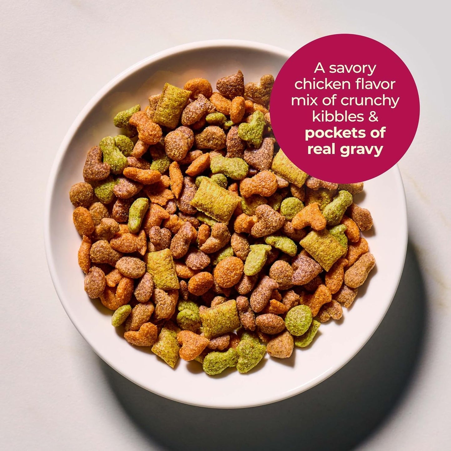 Meow Mix Gravy Bursts Dry Cat Food, Chicken, 3 LB Bag