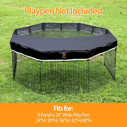 PJYuCien Mesh Top Cover - Fits 8 Panels 24 Inch Width Plastic/Metal Pet Pen Octagonal Dog Playpen (Note: Only Pen Top Cover, NO PLAYPEN)