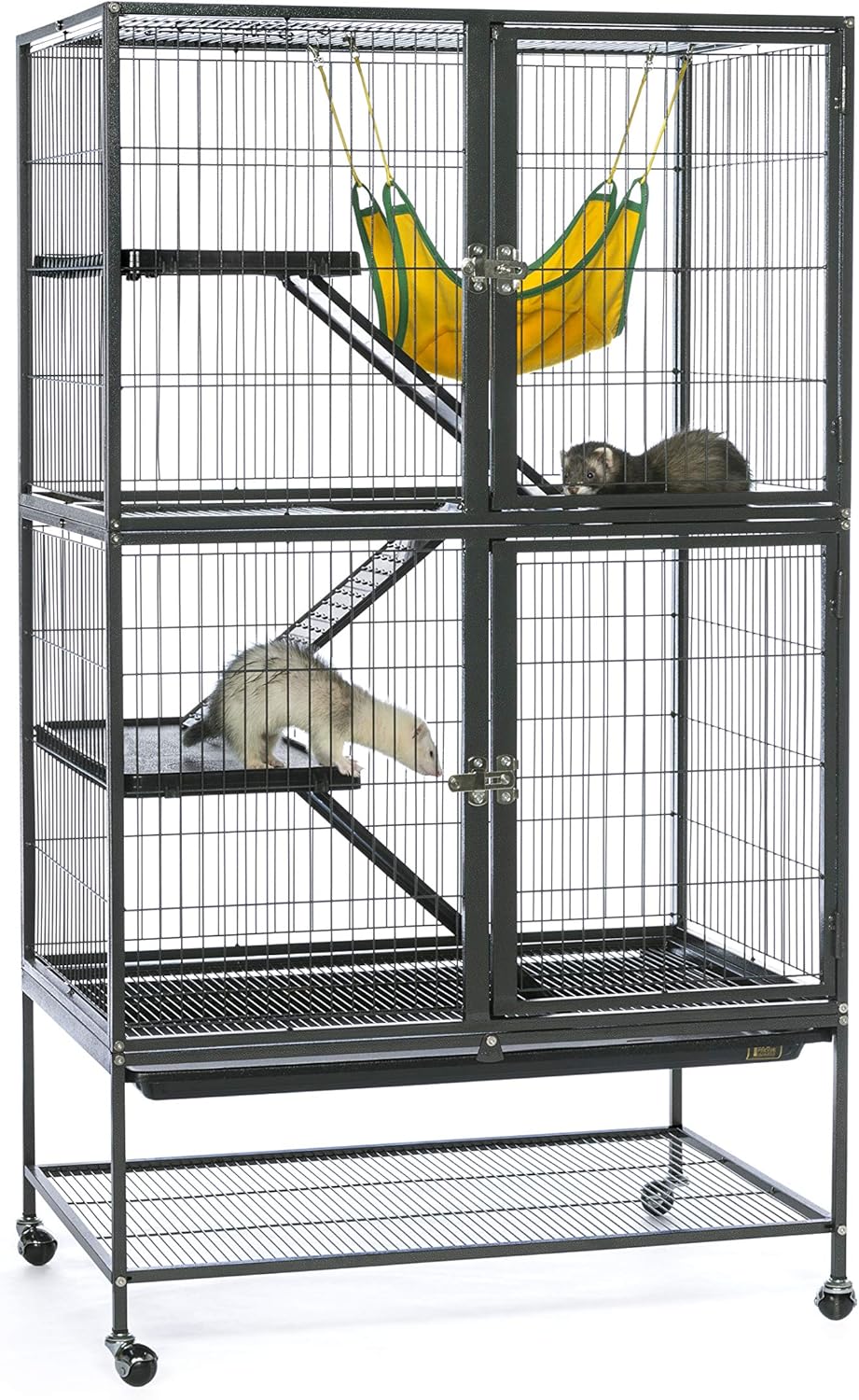 Prevue Pet Products 485 Feisty Ferret Home with Stand, Black Hammertone