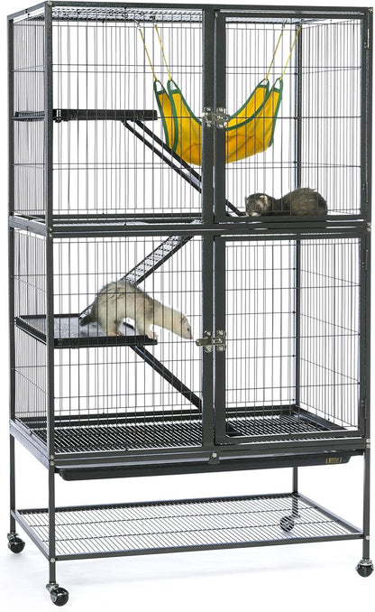 Prevue Pet Products 485 Feisty Ferret Home with Stand, Black Hammertone