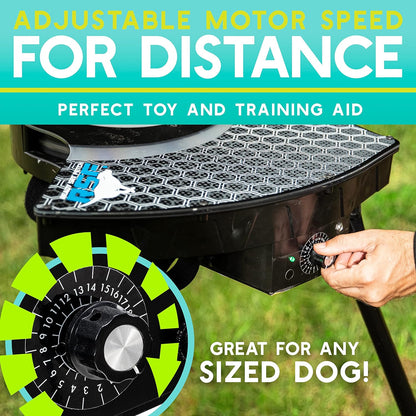Franklin Pet Supply Co. Automatic Disc Launcher for Dogs - Ready Set Fetch Automatic Disc Tosser Dog Toy for Fetch - Portable Thrower Toy - Battery Powered