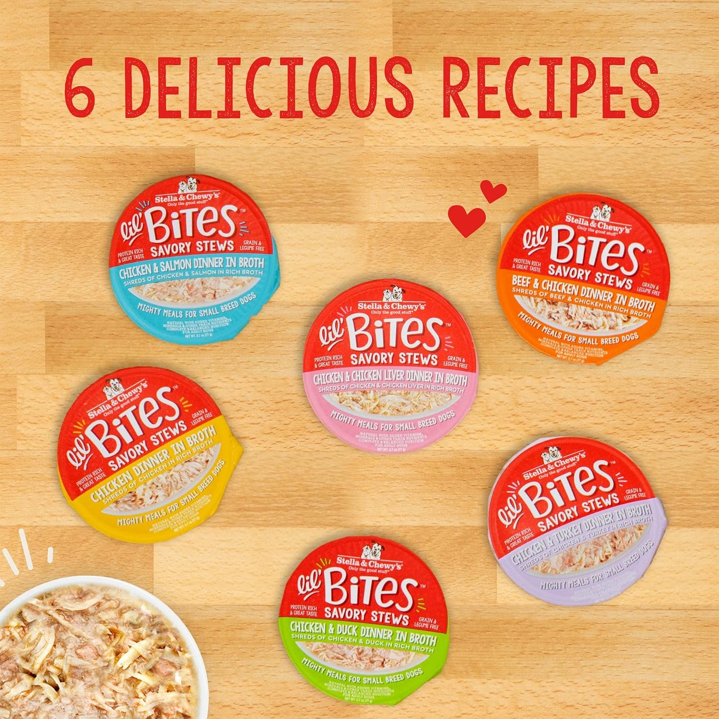 Stella & Chewy's Lil Bites Savory Stews for Small Breeds Chicken & Chicken Liver Dinner in Broth, 2.7 oz. Cups (Pack of 12)