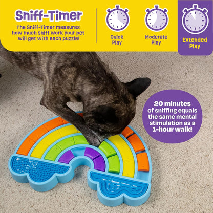 Brightkins Calming Rainbow Treat Puzzle, Outdoor Puzzle Board, Interactive Dog Toys, Dog Birthday, Enrichment Slow Feeder Bowls, Puppy Teething and Chewing, Stimulating Automatic Feeder
